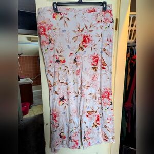Pink Floral Express Wide Leg Pants